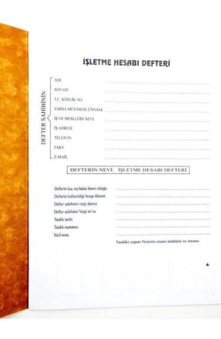 Özkan Işletme Defteri Numaralı 24 Yaprak
