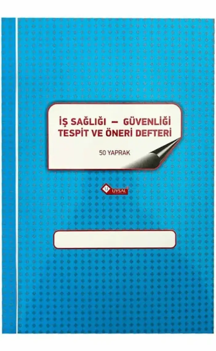 Uysal Karton Kapaklı İş Sağlığı ve Güvenliği Tespit Öneri Defteri 50YP