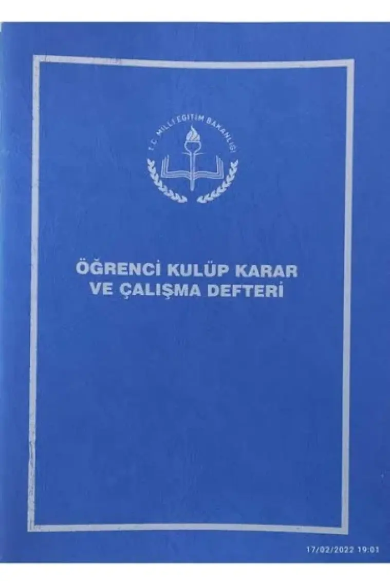 Öğrenci Kulüp Karar ve Çalışma Defteri Plastik Kapak