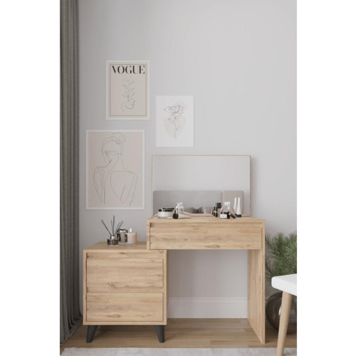 Aymobsan Viona 3 Çekmeceli, Aynalı Makyaj Masası