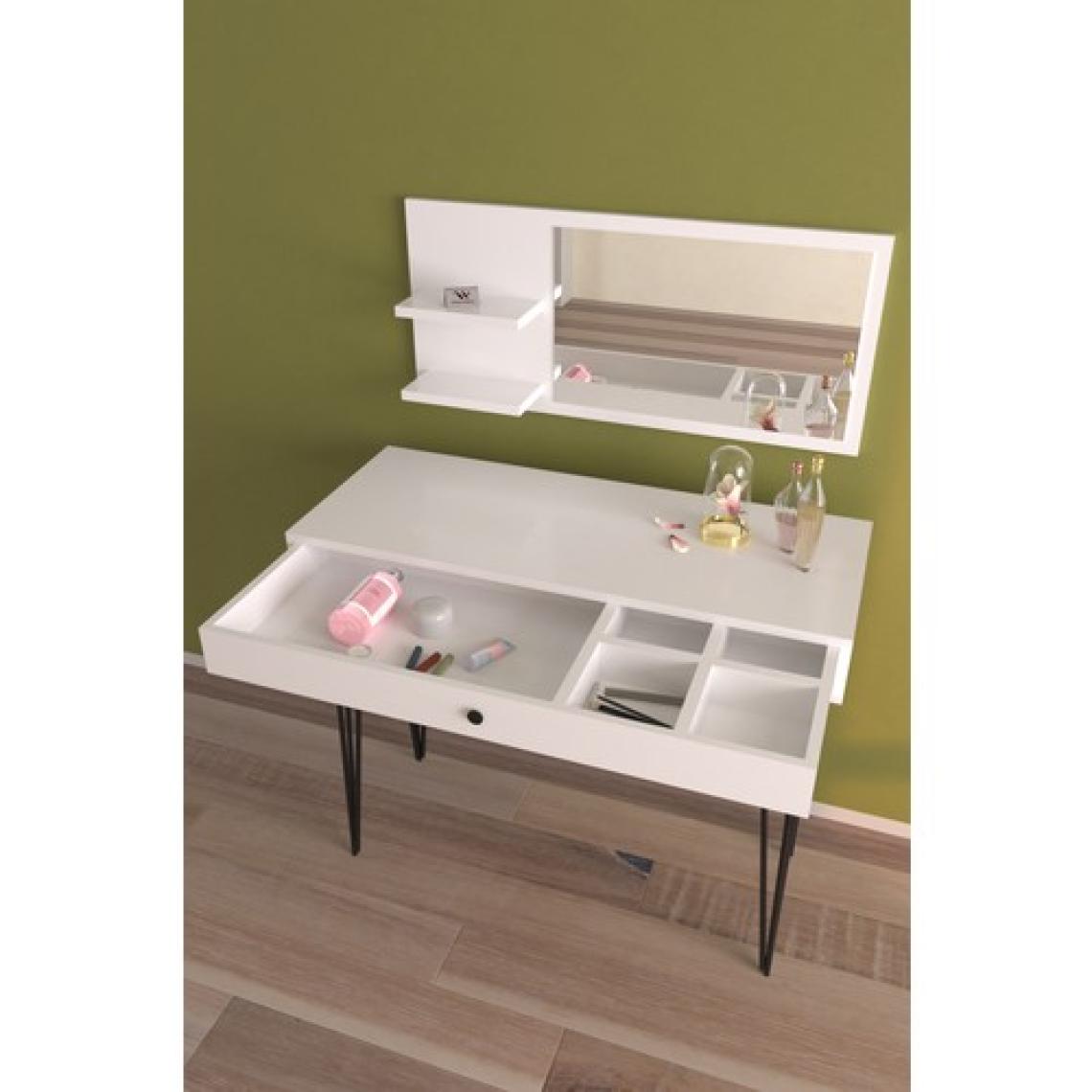 Hediyeler Kapında Aynalı ve Çekmeceli Makyaj Masası Takı Organizer Masası