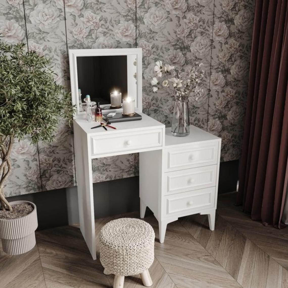 Kzn Home Stella Country Tarzı Aynalı Makyaj Masası - Tamamı 1. Kalite Mdf