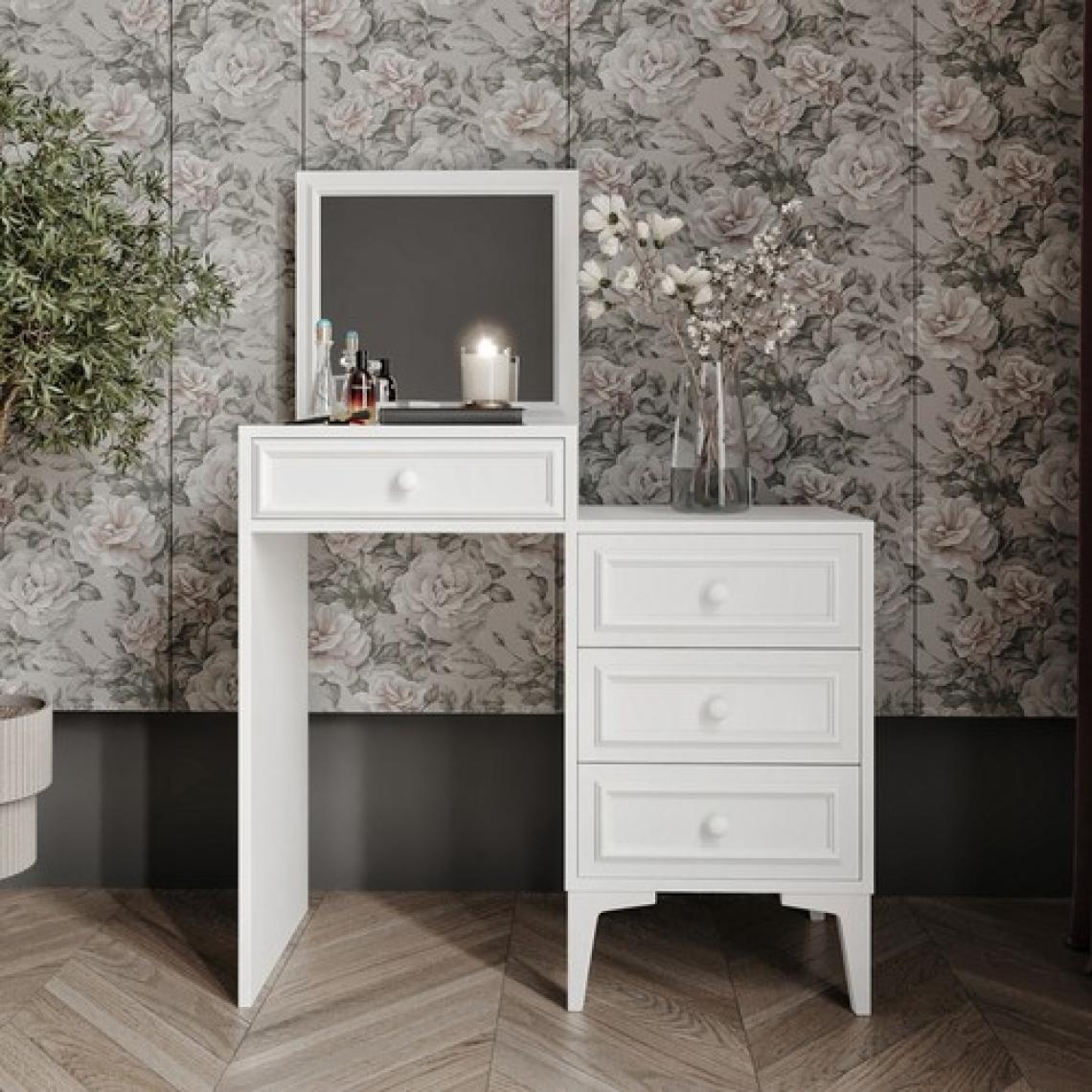 Kzn Home Stella Country Tarzı Aynalı Makyaj Masası - Tamamı 1. Kalite Mdf