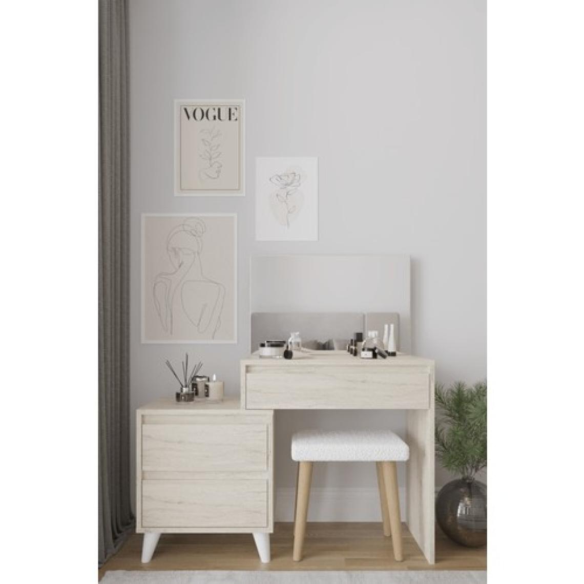 Aymobsan Viona 3 Çekmeceli, Aynalı Makyaj Masası