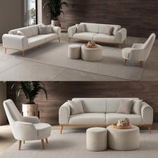 Rebul 3+3+1 Koltuk Takımı Krem Renk