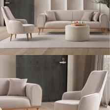 Edsy Home Rebull 3+1 Koltuk Takımı Sütlü Kahve