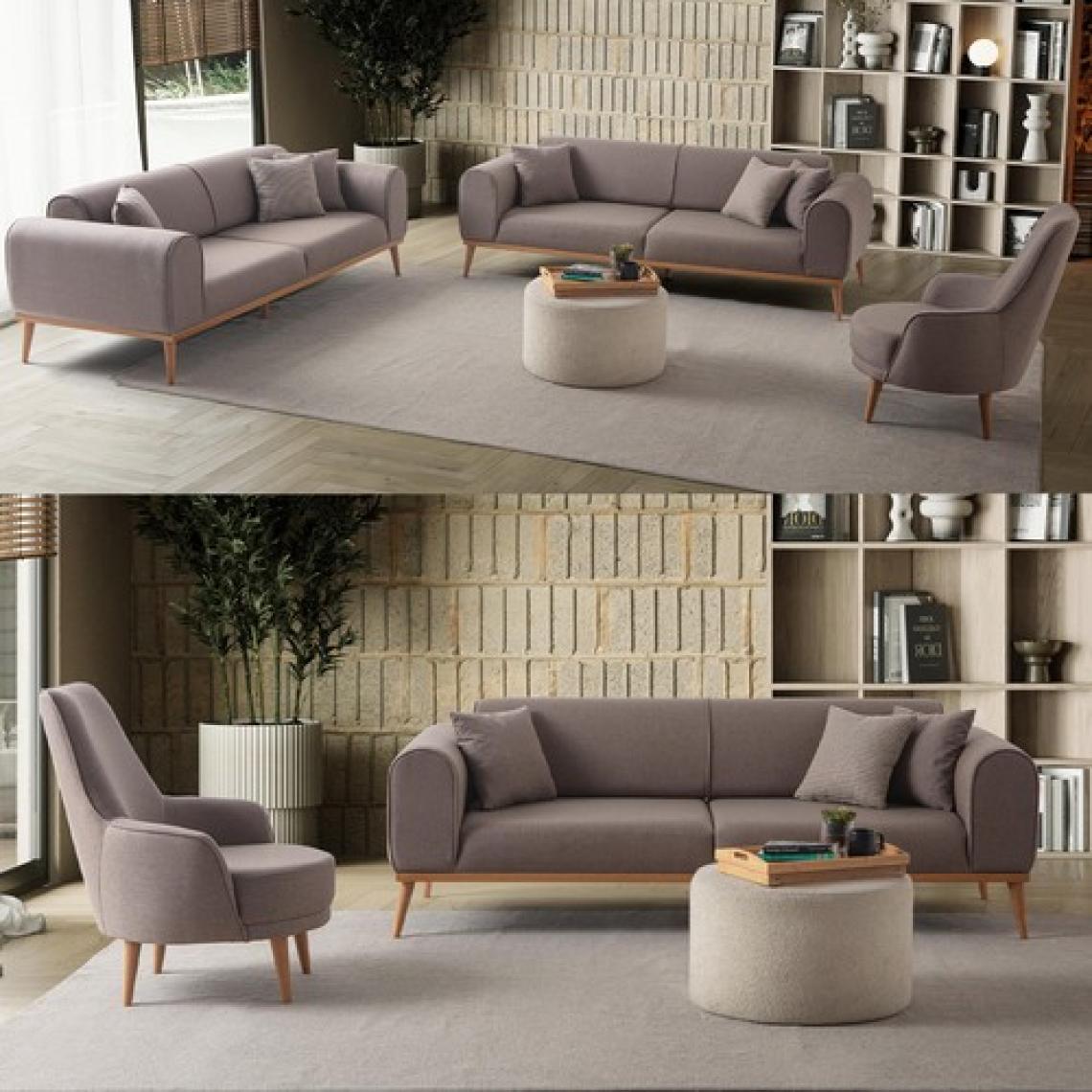 Edsy Home Rebull 3+3+1 Koltuk Takımı Kahverengi