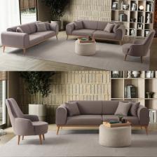 Edsy Home Rebull 3+3+1 Koltuk Takımı Kahverengi