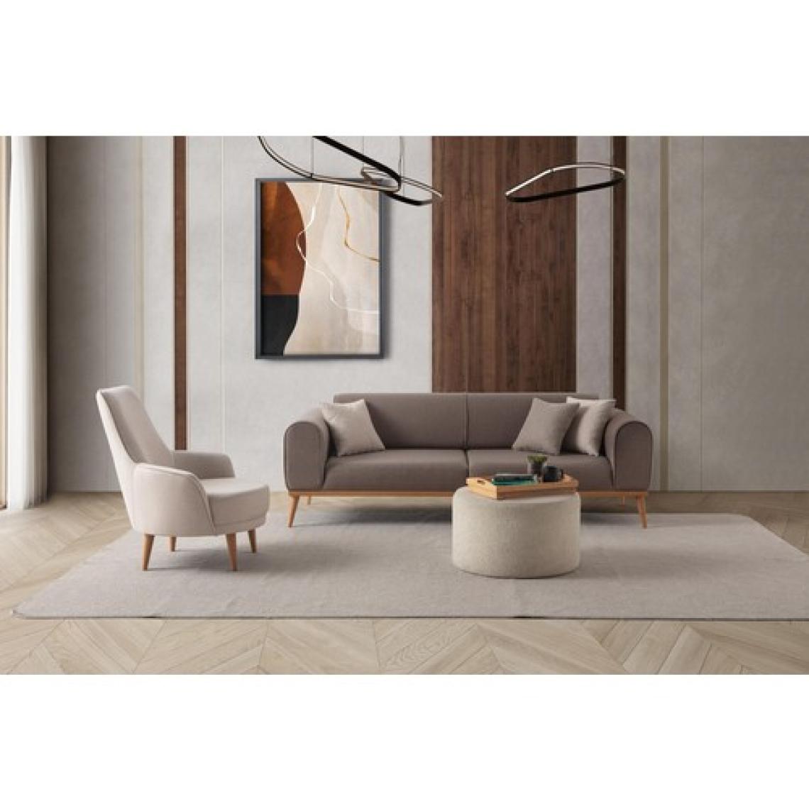 Edsy home rebull 3+1 koltuk takımı kahverengi + sütlü kahve