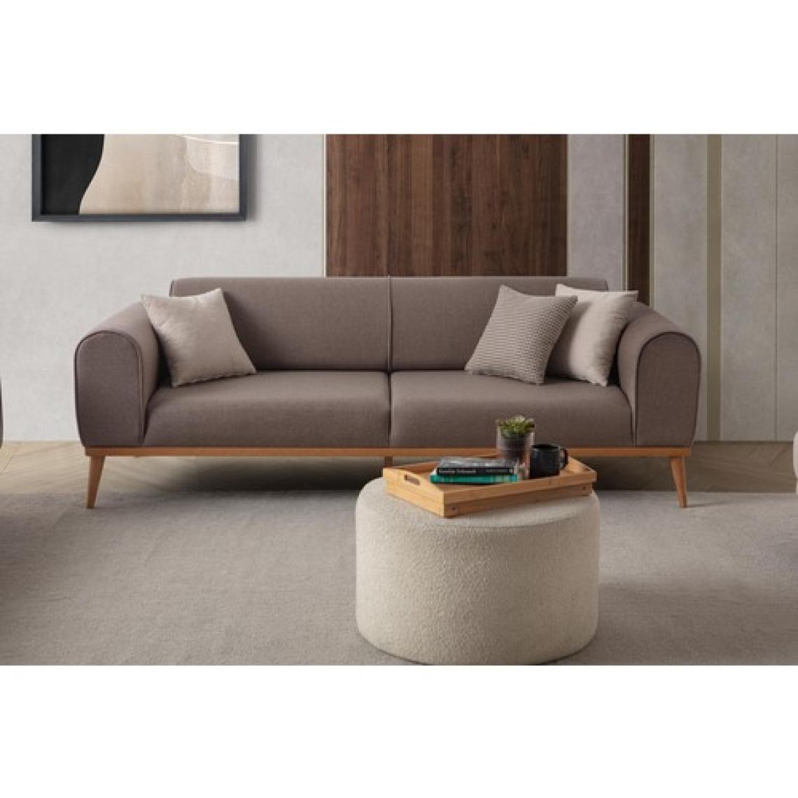Edsy home rebull 3+1 koltuk takımı kahverengi + sütlü kahve