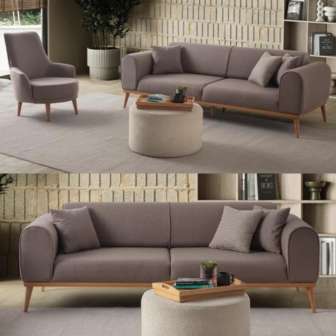 Edsy Home Rebull 3+1 Koltuk Takımı Kahverengi