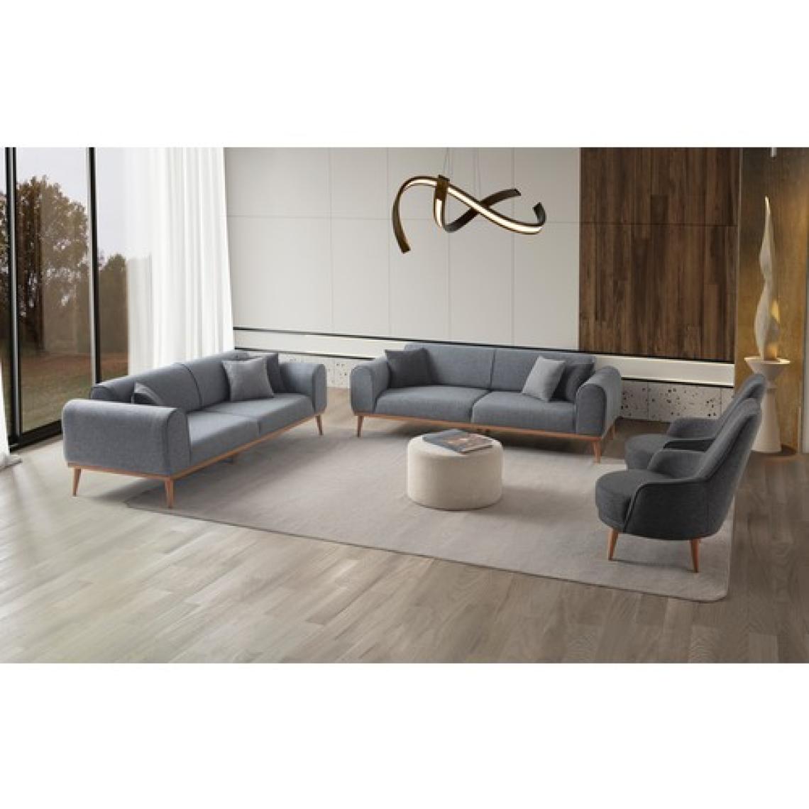 Edsy Home Rebull 3+3+1+1 Koltuk Takımı Gri Renk