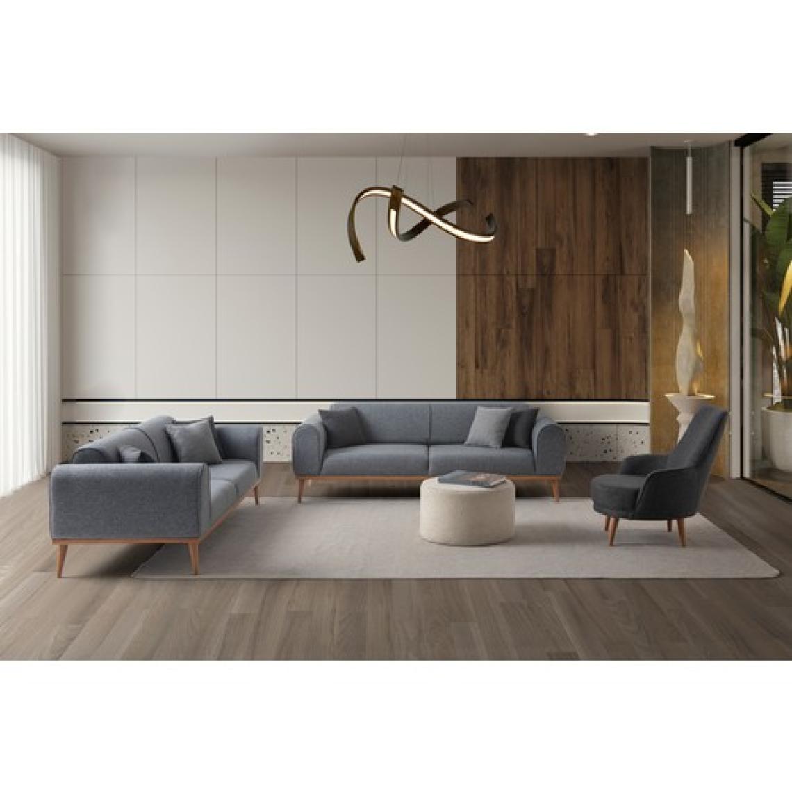 Edsy Home Rebull 3+3+1 Koltuk Takımı Gri