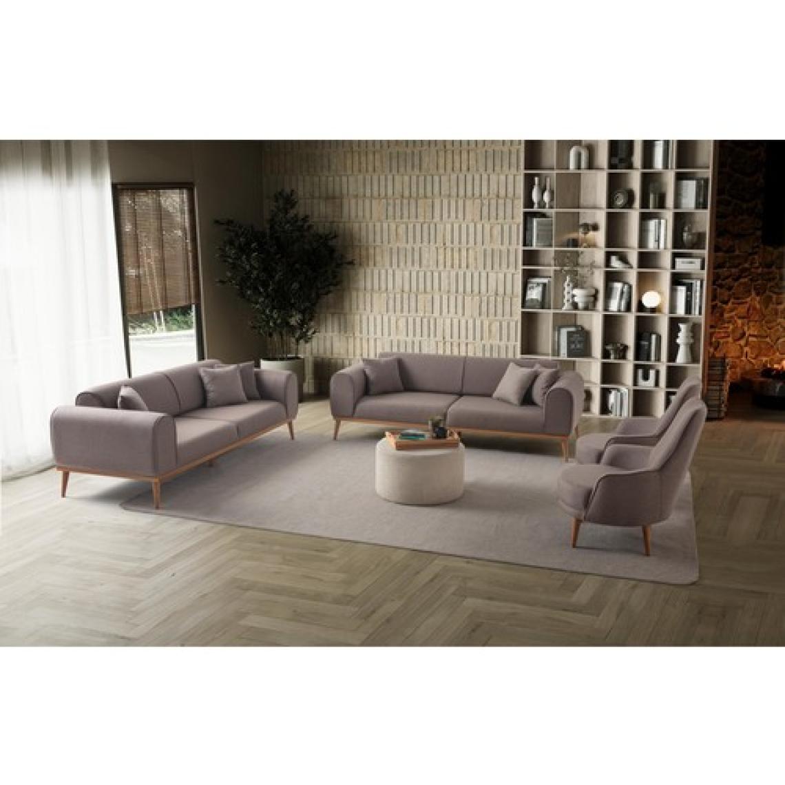 Edsy Home Rebull 3+3+1+1 Koltuk Takımı Kahverengi