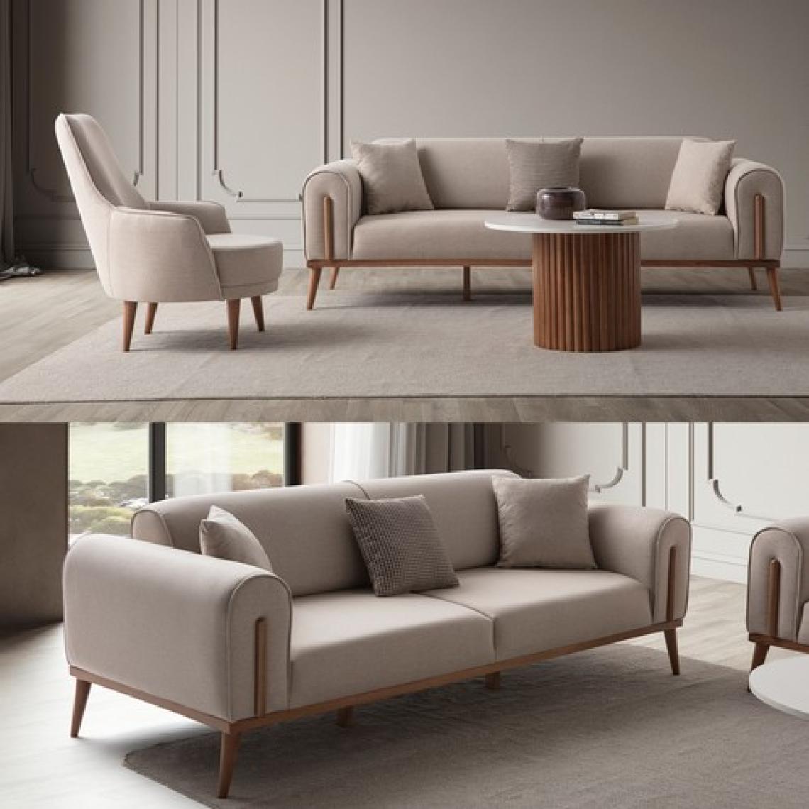 Edsy Home Riva 3+1 Koltuk Takımı Sütlü Kahve