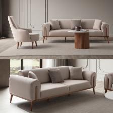 Edsy Home Riva 3+1 Koltuk Takımı Sütlü Kahve