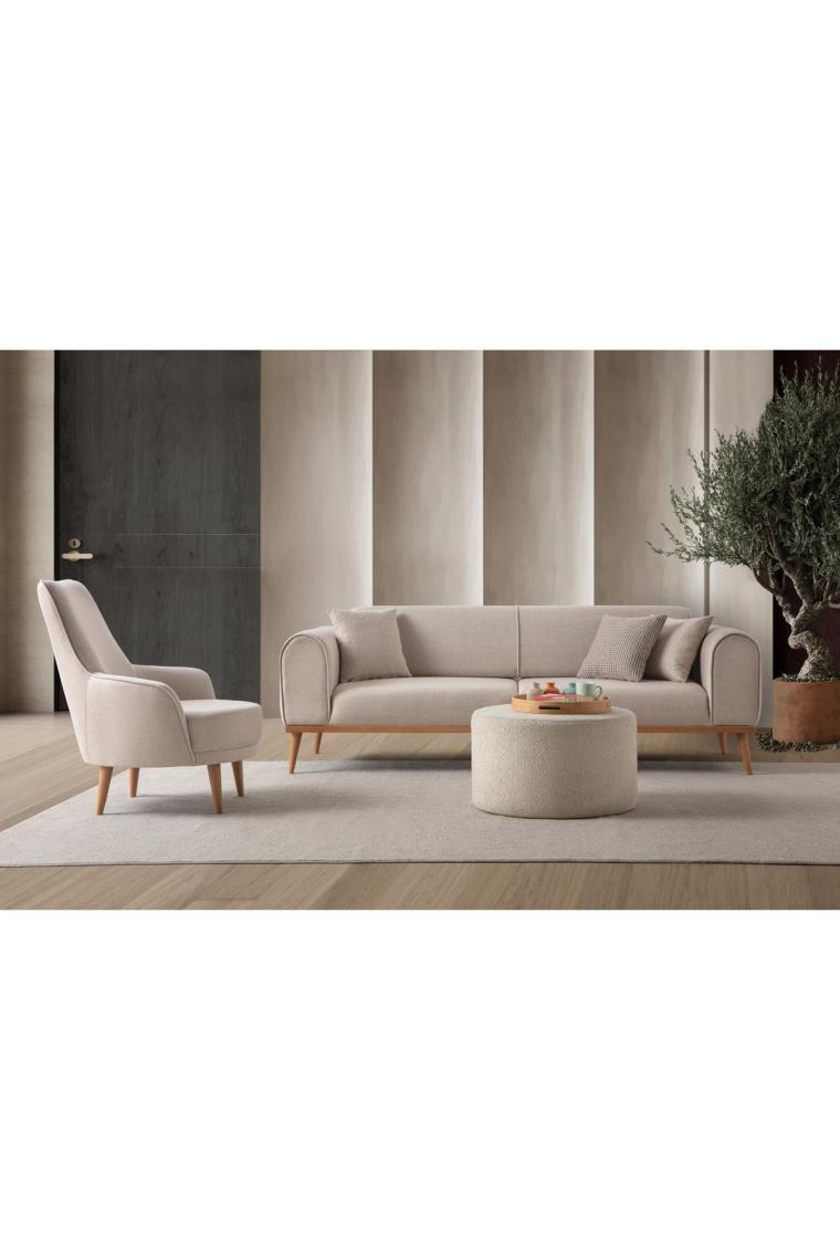 Edsy Home Rebull 3+3+1+1 Koltuk Takımı Sütlü Kahve