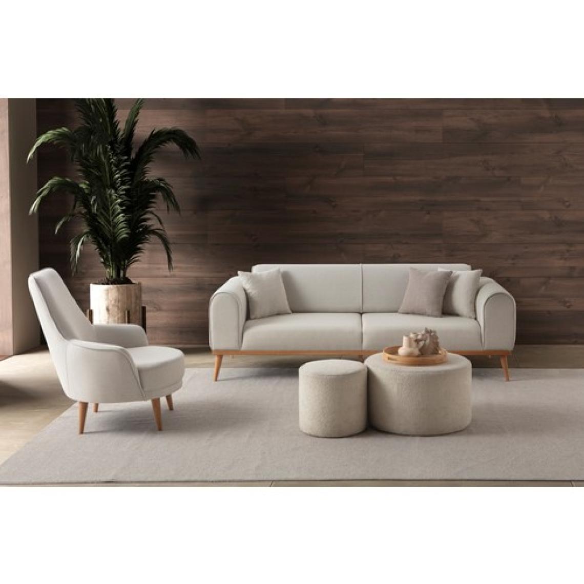Edsy Home Rebul 3+3+1+1 Koltuk Takımı Krem Renk