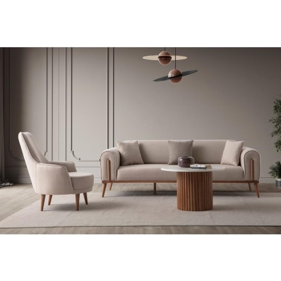 Edsy Home Riva 3+3+1+1 Koltuk Takımı Sütlü Kahve