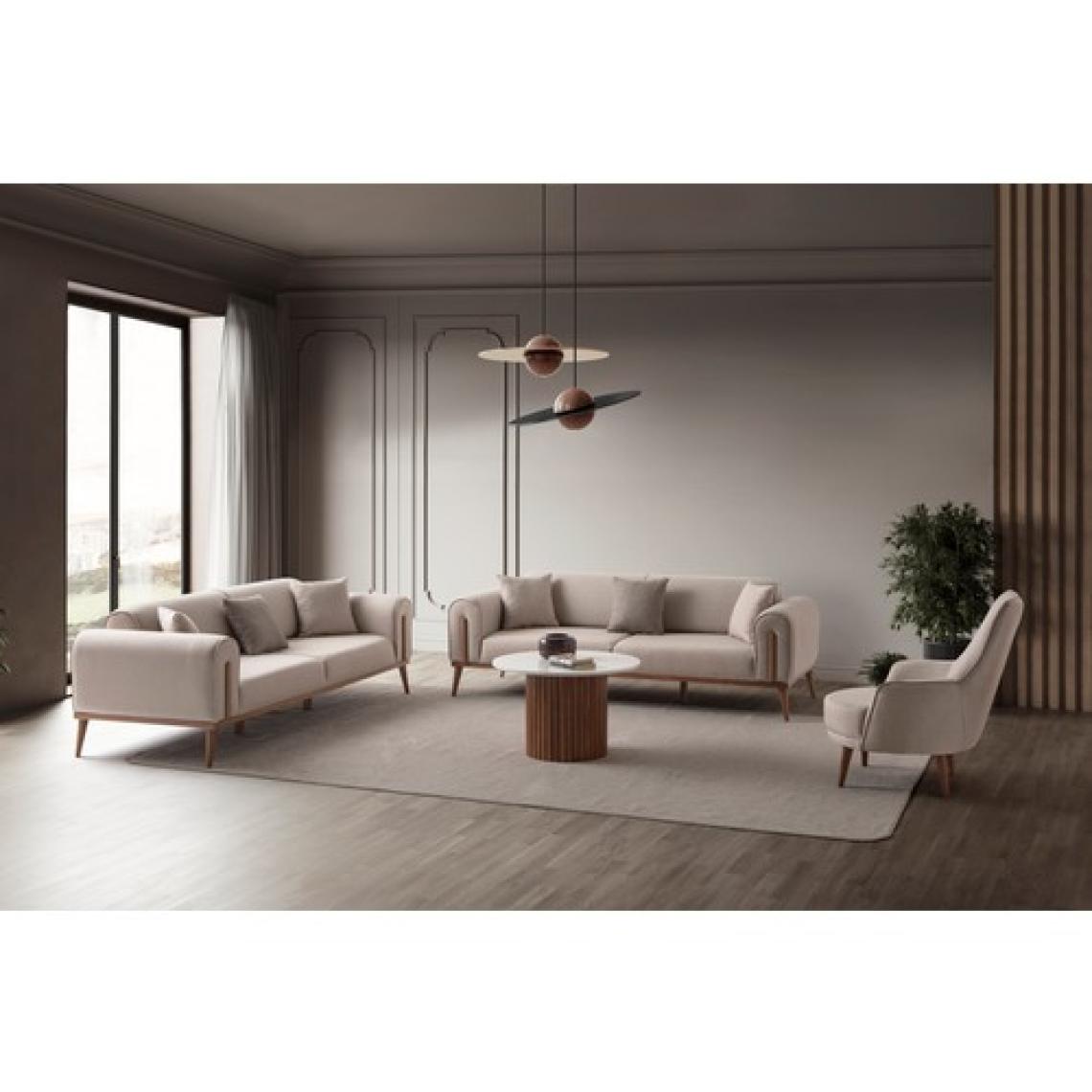 Edsy Home Riva 3+3+1+1 Koltuk Takımı Sütlü Kahve