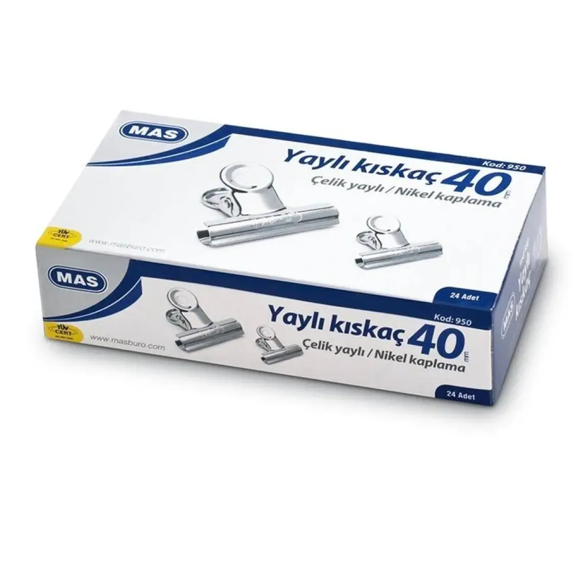 Mas 950 Yaylı Metal Kıskaç  40mm 24'lü