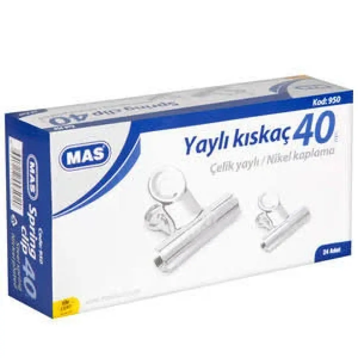 Mas 950 Yaylı Metal Kıskaç  40mm 24'lü