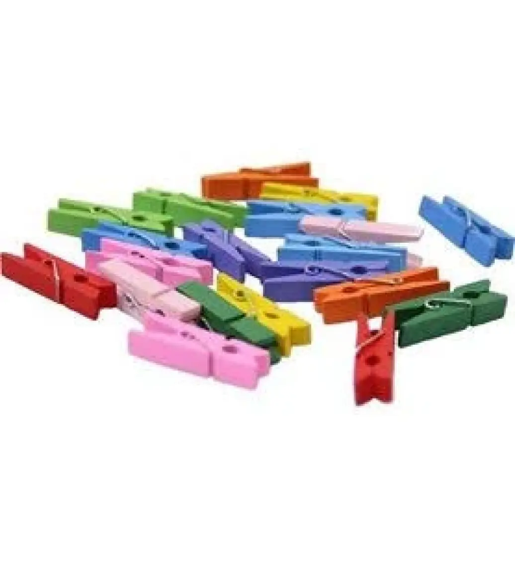 Brons BR-908 Mini Renkli Ahşap Mandal 2.5 cm 25'li
