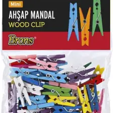 Brons BR-908 Mini Renkli Ahşap Mandal 2.5 cm 25'li