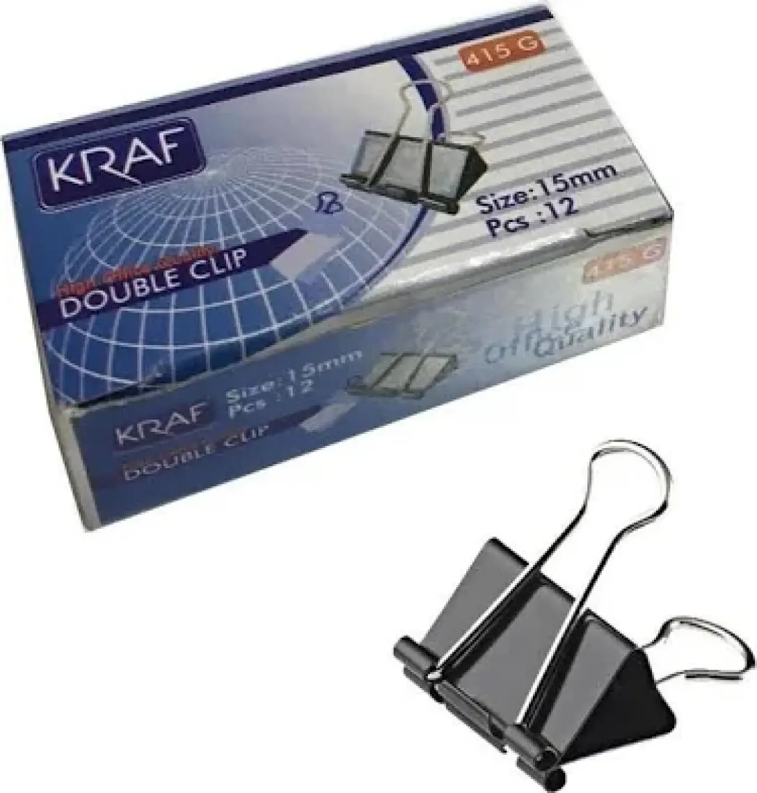 Kraf Binder Clips 15 Mm 415G 12Li