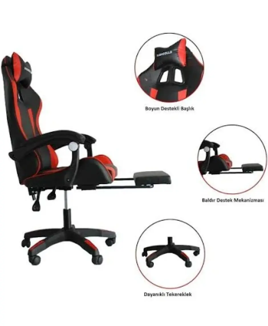 Fashcolle Dynamic Red Masajlı Oyuncu Koltuğu
