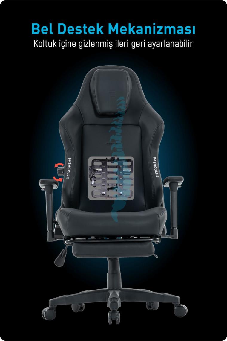 Fashcolle Globe Pro Black Oyuncu Koltuğu