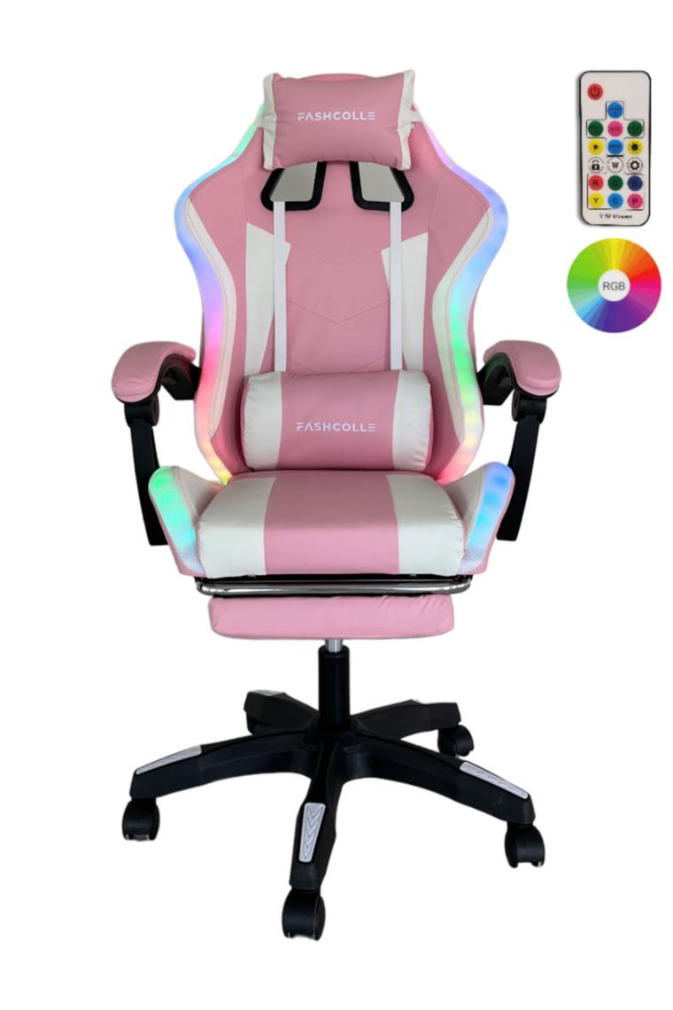 Fashcolle Pink Star Işıklı - Masaj Özellikli Oyuncu Koltuğu Pembe-Beyaz