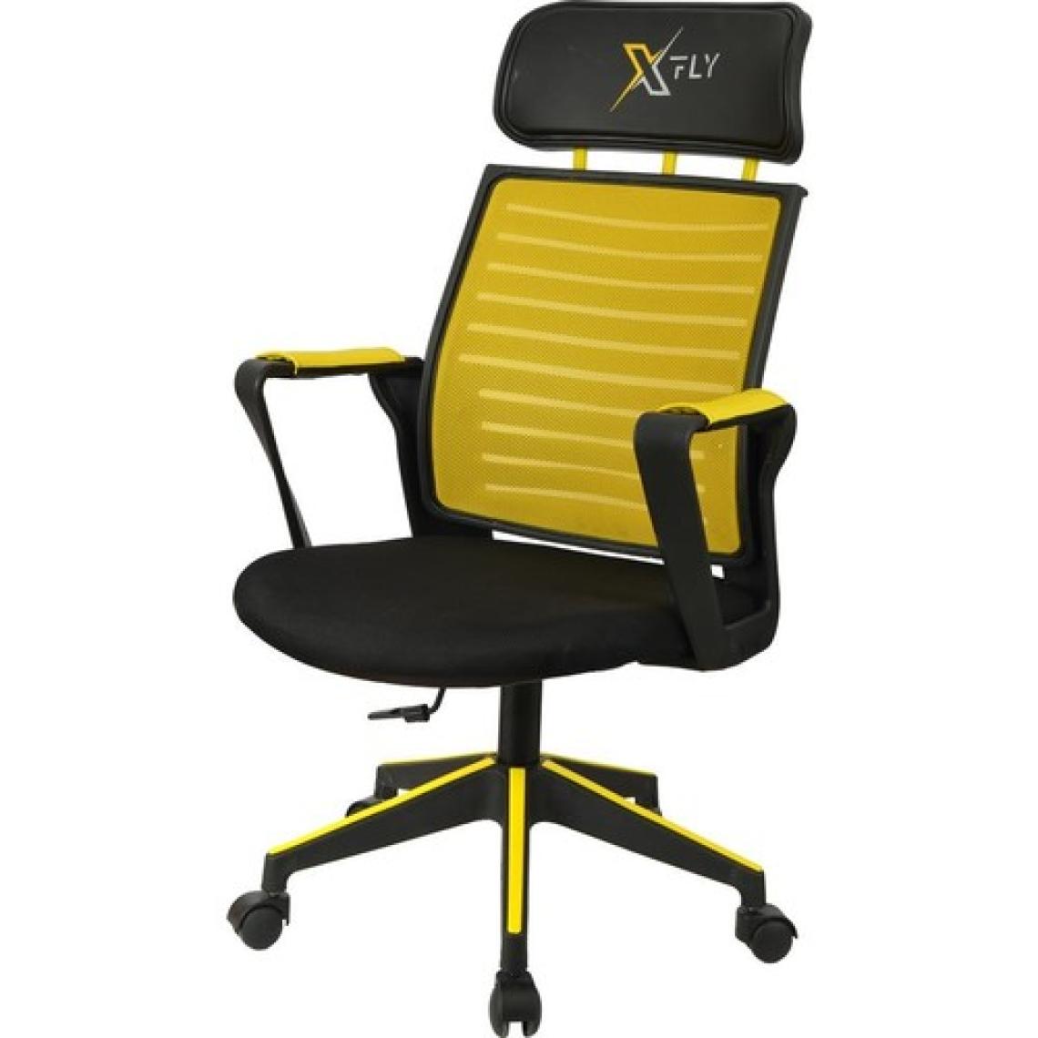 XFly Plastik Ayaklı Oyuncu Koltuğu - Sarı File - 2395D0551