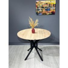 Hey Modüler Mobilya Selin Yuvarlak Mutfak Masası Yemek Masa Balkon Masa Fiskos Masa Metal Siyah Ayak 90 cm