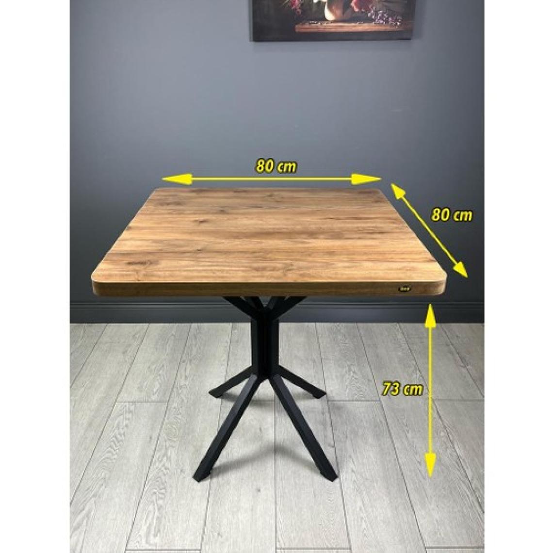 Hey Modüler Mobilya Roma Mutfak Yemek Masası Balkon Masası Kavisli Köşe Metal Siyah Ayak 80 cm