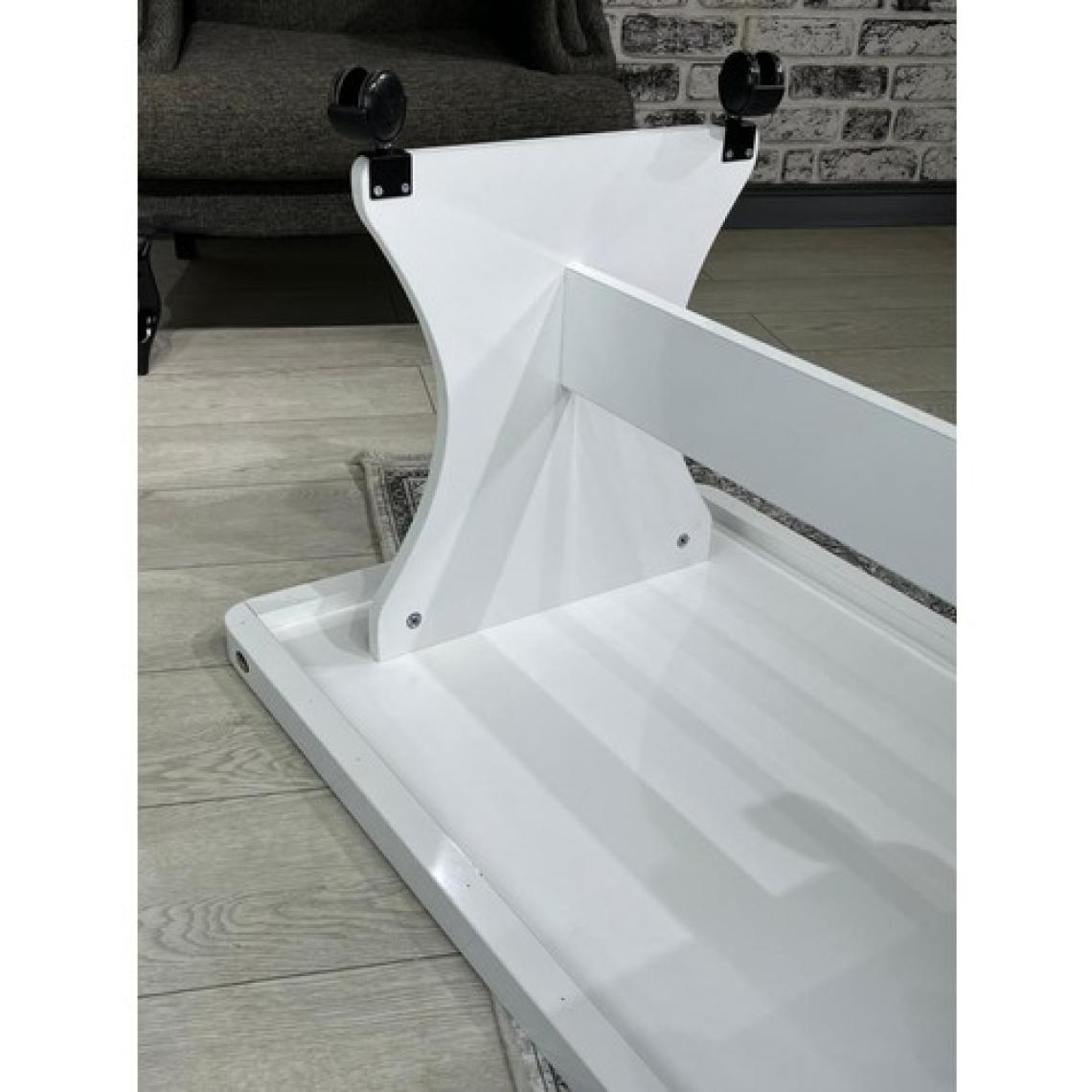 Hey Modüler Mobilya Hey Ada Tekerlekli Kavisli Köşe 100 x 60 Orta Sehpa Beyaz