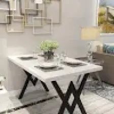 Evdemo Parla Mutfak Yemek Masası Beyaz