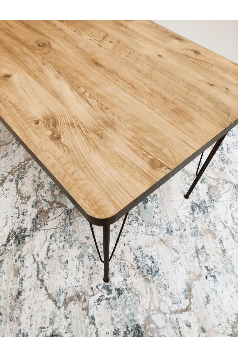 Bambeds Mobilya Atlantik Çam Desen Oval 60X120 Yemek Masası