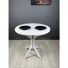 Hey Modüler Mobilya Saray Yuvarlak Mutfak Masası Yemek Masa Balkon Masa Fiskos Masa Metal Beyaz Ayak 80 cm