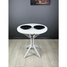 Hey Modüler Mobilya Nisa Yuvarlak Mutfak Masa Yemek Masa Balkon Masa Metal Beyaz Ayaklı 70 cm