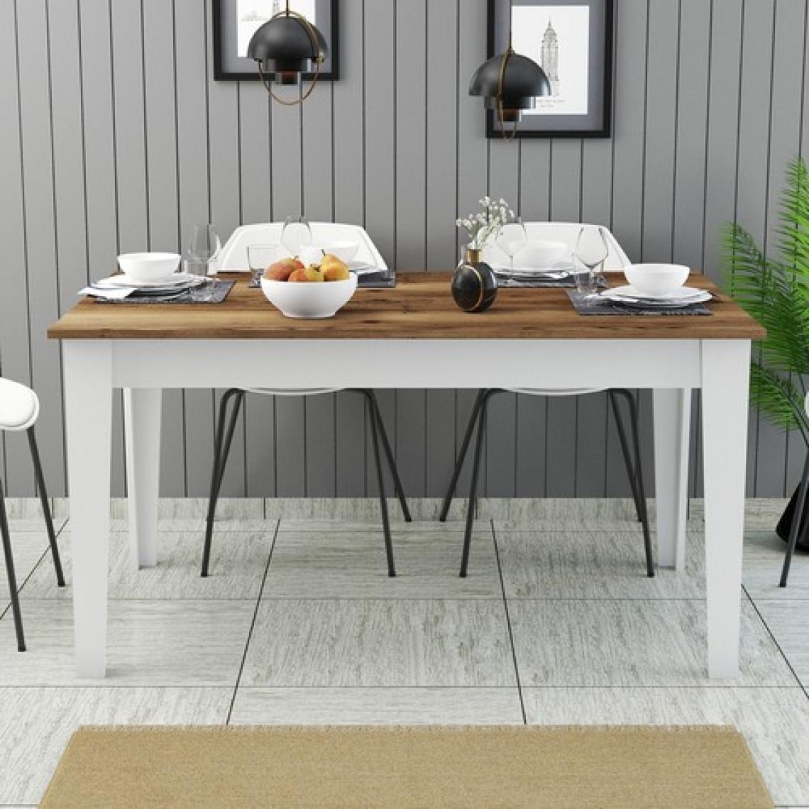 Variant Milan Yemek Masası - Beyaz / Ceviz