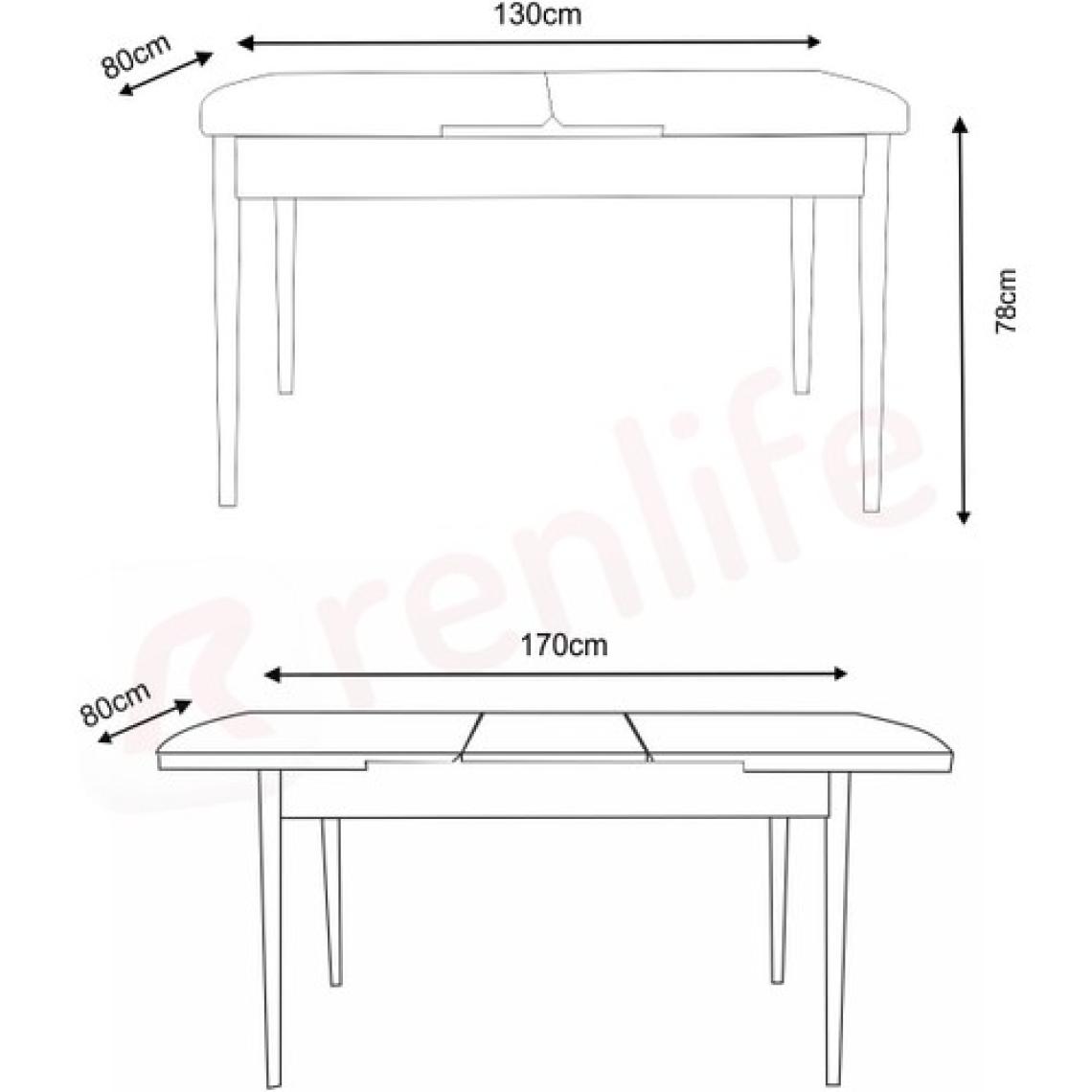 Renlife Yemek Masası Mutfak Masası Ahşap Ayaklı Masa Oval Açılır Masa (Sonomo)