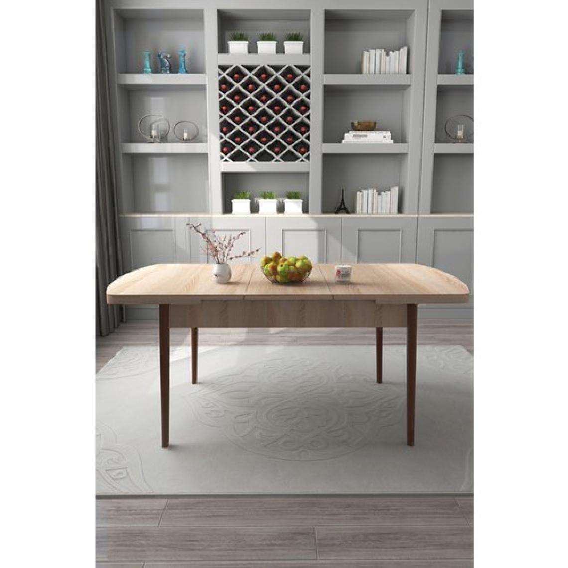 Renlife Yemek Masası Mutfak Masası Ahşap Ayaklı Masa Oval Açılır Masa (Sonomo)