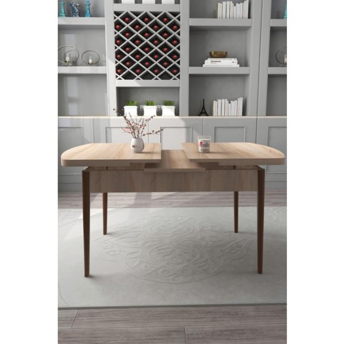 Renlife Yemek Masası Mutfak Masası Ahşap Ayaklı Masa Oval Açılır Masa (Sonomo)