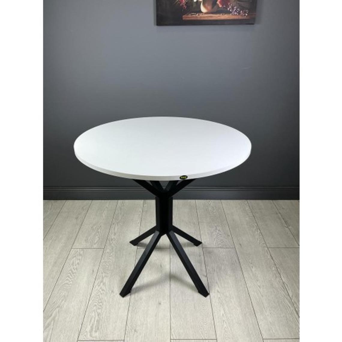 Hey Modüler Mobilya Saray Yuvarlak Mutfak Masası Yemek Masa Balkon Masa Fiskos Masa Metal Siyah Ayak 80 cm
