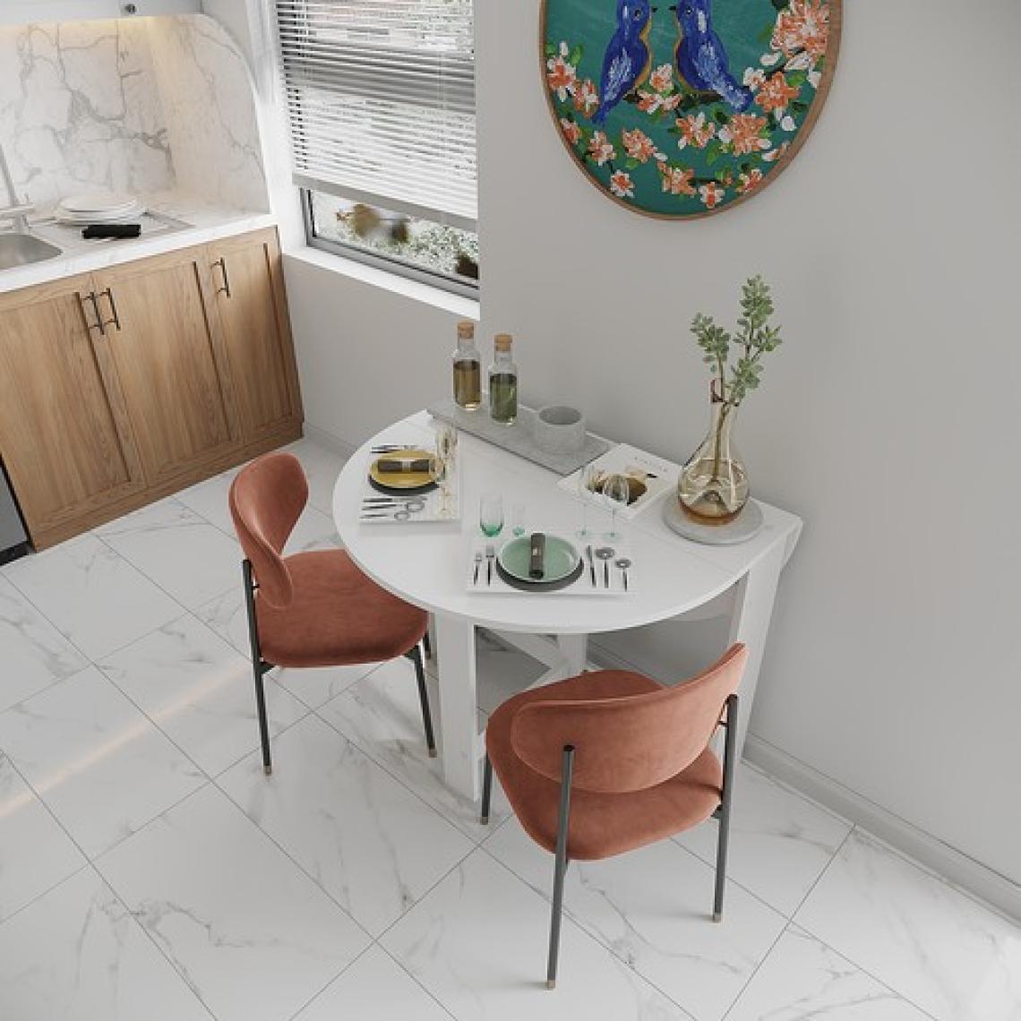 Ankara Orman Ürünleri Pratik Katlanır - Açılır Kapanır Yuvarlak Mutfak Yemek Çalışma Masası - 6 Kişilik - %100 Mdf