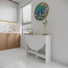 Ankara Orman Ürünleri Pratik Katlanır - Açılır Kapanır Yuvarlak Mutfak Yemek Çalışma Masası - 6 Kişilik - %100 Mdf