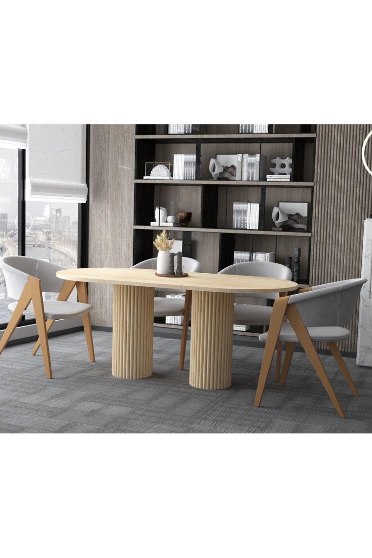 özel tasarım oval yemek masası 180*90 salon masa