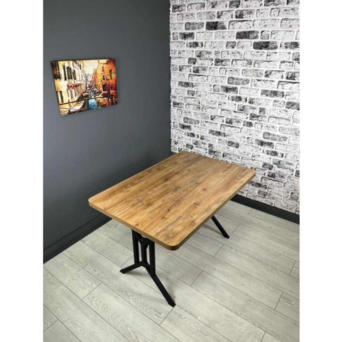 Hey Modüler Mobilya Handan Mutfak Yemek Masası Balkon Masası Kavisli Köşe Metal Siyah Ayak 110*70 cm