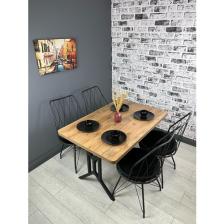 Hey Modüler Mobilya Handan Mutfak Yemek Masası Balkon Masası Kavisli Köşe Metal Siyah Ayak 110*70 cm